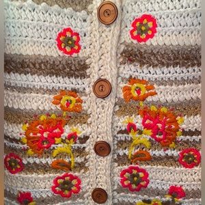 Sleeping On Snow hand stitched flower cardigan